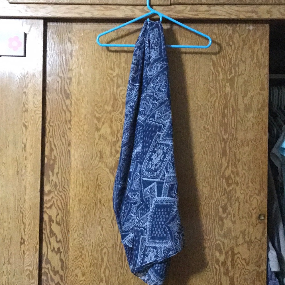 Navy blue paisley scarf